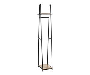 HAKU armoire debout chêne, noir, MDF, métal - Dim.: L 38 cm x H 166 cm x P 40 cm, Style: Modern