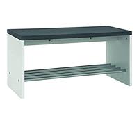 HAKU Banc chromé, optique granit, MDF et métal — L 81 × H 40 × P 30 cm, style moderne