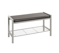 HAKU Banc alu, Noir, Tissu synthétique Aspect Cuir, métal - Dim.: L 80 cm x H 48 cm x P 32 cm, Style: Modern
