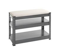 HAKU, Banc Anthracite, Gris, Cuir synthétique, métal - Dimensions : L 60 x H 47 x P 28 cm, Style : Moderne
