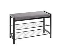 Haku Möbel Banc Gris, Noir, métal, recouvrement Tissu - Dim.: L 75 cm x H 50 cm x P 32 cm, Style: Modern