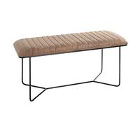 Paris Prix Banc en cuir design Linor 100 cm Marron & Noir
