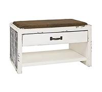 HAKU Banc Motif, Vintage, MDF, recouvrement Tissu - Dim.: L 72 cm x H 42 cm x P 38 cm, Style: Industrial