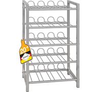 HAKU Casier à Bouteilles 20 Bouteilles Casier à vin Métal Couleur Aluminium - Dimensions : L 34 x H 59 x P 22 cm, Style : Moderne