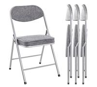 HAKU Möbel lot de 4 chaises pliantes alu, gris, dossier rembourré, siège rembourré, acier - Dim.: L 47,00 cm x H 79,00 cm x P 53,00 cm, Style: Modern
