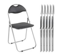 HAKU Möbel Lot de 6 chaises Pliantes alu, Noir, Dossier rembourré, siège rembourré, Acier - Dim.: L 44,00 cm x H 80,00 cm x P 47,00 cm, Style: Modern