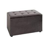 HAKU coffre de rangement anthracite, MDF, recouvrement tissu - Dim.: L 65 cm x H 42 cm x P 40 cm, Style: Art Deco