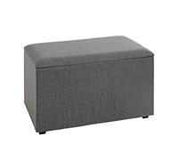 HAKU Coffre de Rangement Anthracite, MDF, recouvrement Tissu - Dim.: L 65 cm x H 42 cm x P 40 cm, Style: Art Deco