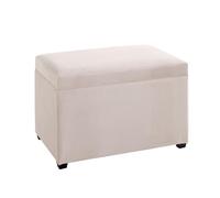 HAKU coffre de rangement écru, MDF, tissu textile velours côtelé - Dim.: L 58 cm x H 42 cm x P 39 cm, Style: Modern