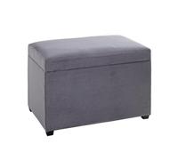 HAKU Coffre de Rangement Gris, MDF, Tissu Textile Velours côtelé - Dim.: L 58 cm x H 42 cm x P 39 cm, Style: Modern