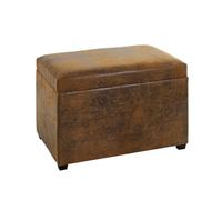 HAKU Coffre de Rangement Marron, Vintage, MDF, recouvrement Tissu - Dim.: L 58 cm x H 42 cm x P 39 cm, Style: Industrial