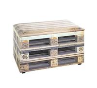 HAKU coffre de rangement motif, tissu synthétique aspect cuir, MDF - Dim.: L 65 cm x H 42 cm x P 40 cm, Style: Industrial