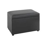HAKU coffre de rangement noir, tissu synthétique aspect cuir, MDF - Dim.: L 58 cm x H 42 cm x P 39 cm, Style: Modern