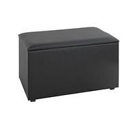 HAKU Möbel coffre de rangement noir, tissu synthétique aspect cuir, MDF - Dim.: L 65 cm x H 42 cm x P 40 cm, Style: Modern