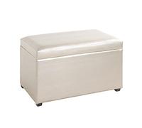 HAKU Coffre de rangement Art déco Or - Tissu synthétique aspect cuir, MDF L65×H42×P40 cm