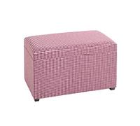 HAKU Coffre de Rangement Rouge, Blanc, MDF, recouvrement Tissu - Dim.: L 65 cm x H 42 cm x P 40 cm, Style: Bohemian