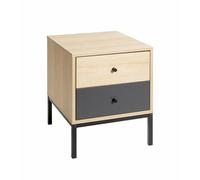 HAKU Console Anthracite, chêne Naturel, Noir, MDF, Métal - Dim.: L 40 x H 50 x P 45 cm, Style: Moderne