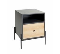 HAKU Console Anthracite, chêne Naturel, Noir, MDF, Métal - Dim.: L 45 x H 60 x P 47 cm, Style: Moderne