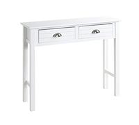 HAKU Console Blanc, Bois Massif, MDF - Dim.: L 100 cm x H 77 cm x P 30 cm, Style: Coastal Furniture