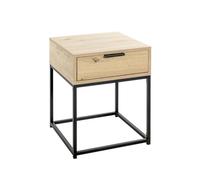 HAKU Console chêne Clair, Noir, Métal, Panneaux de Particules alvéolaires - Dim.: L 40 x H 50 x P 40 cm, Style: Moderne