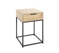 HAKU Console chêne Clair, Noir, Métal, Panneaux de Particules alvéolaires - Dim.: L 40 x H 60 x P 40 cm, Style: Moderne