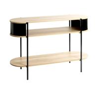 HAKU Console chêne Naturel, Noir, Métal, Panneaux de Particules alvéolaires - Dim.: L 110 x H 76 x P 39 cm, Style: Moderne