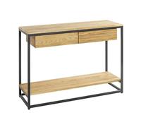 HAKU Console chêne, Noir, Bois Massif, métal - Dim.: L 100 cm x H 75 cm x P 35 cm, Style: Modern