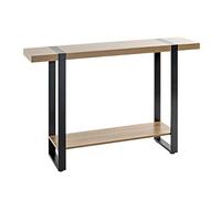 HAKU Console chêne, noir, métal, panneaux de particules alvéolaires, L120×H82×P30 cm, moderne