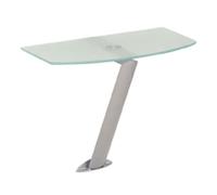HAKU Console Murale alu Brillant, métal, Verre trempé - Dim.: L 50 cm x H 41 cm x P 30 cm, Style: Modern