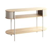 HAKU Console rectangulaire 3 Niveaux décor MDF chêne Brun Clair, Structure métallique Gris Cachemire, Table Console, Meuble d'entrée, Table Murale, L 110 x H 76 x P 39 cm