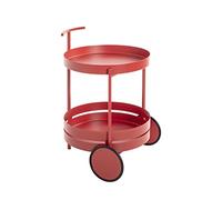 HAKU Desserte Rouge Corail, Métal - Dim.: H 62 x Ø 42 cm, Style: Moderne