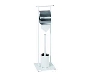 HAKU Ensemble WC chromé, Blanc, métal - Dim.: L 20 cm x H 69 cm x P 20 cm, Style: Modern