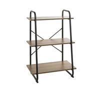 HAKU étagère chêne, Noir, métal, Panneaux de Particules alvéolaires - Dim.: L 60 cm x H 93 cm x P 36 cm, Style: Modern