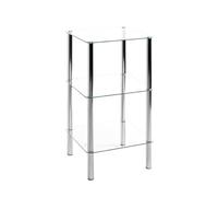 HAKU Möbel étagère chromé, métal, Verre trempé - Dim.: L 39 cm x H 77 cm x P 39 cm, Style: Modern