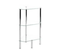 HAKU étagère chromé, métal, Verre trempé - Dim.: L 45 cm x H 77 cm x P 32 cm, Style: Modern