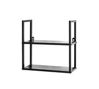 HAKU étagère Murale Noir, métal - Dim.: L 36 cm x H 36 cm x P 15 cm, Style: Modern