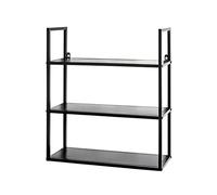HAKU étagère murale noir en métal L50 × H58 × P20 cm – style moderne