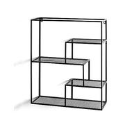 HAKU étagère Murale Noir, métal - Dim.: L 50 cm x H 60 cm x P 18 cm, Style: Modern