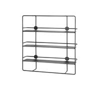 HAKU étagère Murale Noir, métal - Dim.: L 53 cm x H 56 cm x P 14 cm, Style: Modern