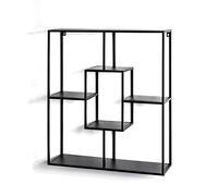 HAKU Möbel étagère Murale Noir, métal - Dim.: L 60 cm x H 70 cm x P 18 cm, Style: Modern