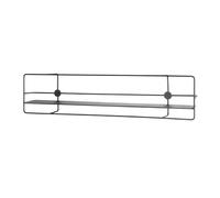 HAKU étagère Murale Noir, métal - Dim.: L 90 cm x H 21 cm x P 14 cm, Style: Modern