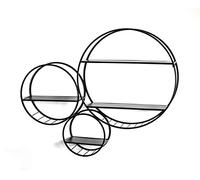 HAKU Möbel étagère Murale Noir, métal - Dim.: L 90 cm x H 73 cm x P 15 cm, Style: Modern