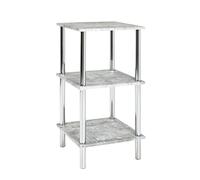 HAKU étagère Optique béton, chromé, MDF, métal - Dim.: L 39 cm x H 77 cm x P 39 cm, Style: Modern