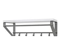 HAKU garderobe Murale Anthracite, Blanc, MDF, métal - Dim.: L 70 cm x H 23 cm x P 30 cm, Style: Modern