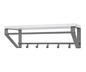 HAKU garderobe Murale Anthracite, Blanc, MDF, métal - Dim.: L 70 cm x H 23 cm x P 30 cm, Style: Modern