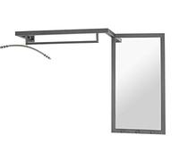 HAKU garderobe Murale Anthracite, métal, Miroir - Dim.: L 108 cm x H 75 cm x P 26 cm, Style: Modern