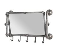 HAKU Patère murale et miroir Cervin Anthracite métal L 75 × H 45 × P 16 cm Style industriel