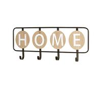 HAKU garderobe Murale chêne, Noir, MDF, métal - Dim.: L 50 cm x H 22 cm x P 5 cm, Style: Industrial