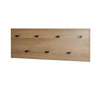 HAKU garderobe Murale chêne, Noir, MDF, métal - Dim.: L 80 cm x H 30 cm x P 5 cm, Style: Modern