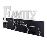 HAKU Möbel garderobe murale chromé, blanc, MDF - Dim.: L 50 cm x H 29 cm x P 7 cm, Style: Modern